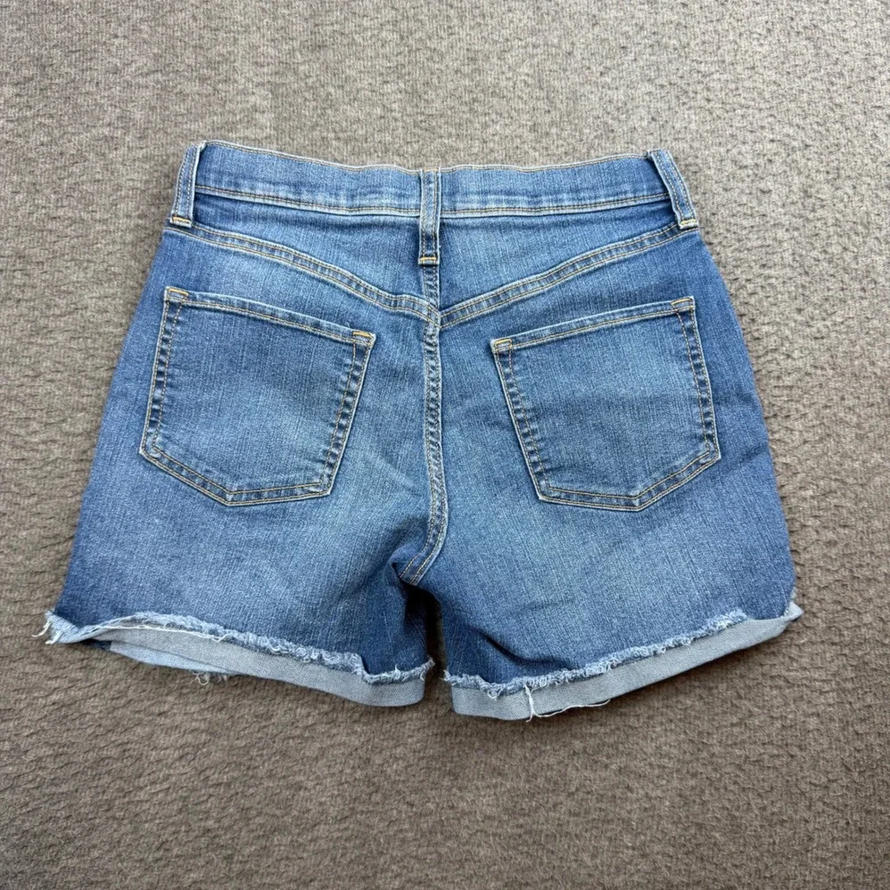 Old Navy Denim Shorts Girls Size 14 Blue Frayed Raw Hem Adjustable Waist
